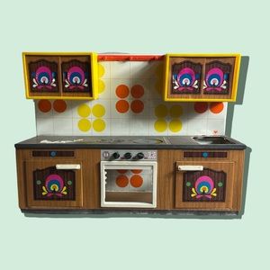 Vintage Martin Fuchs Made In Germany Retro Tin Play Kitchen